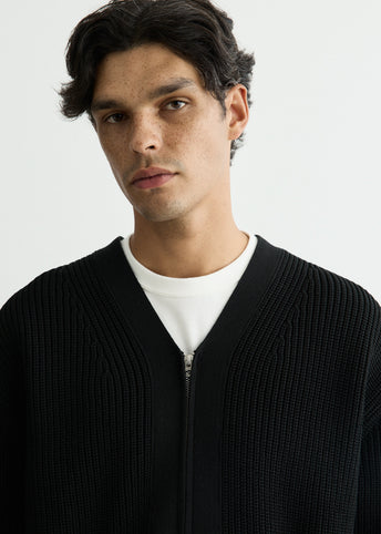 Cotton Polyester Zip Cardigan