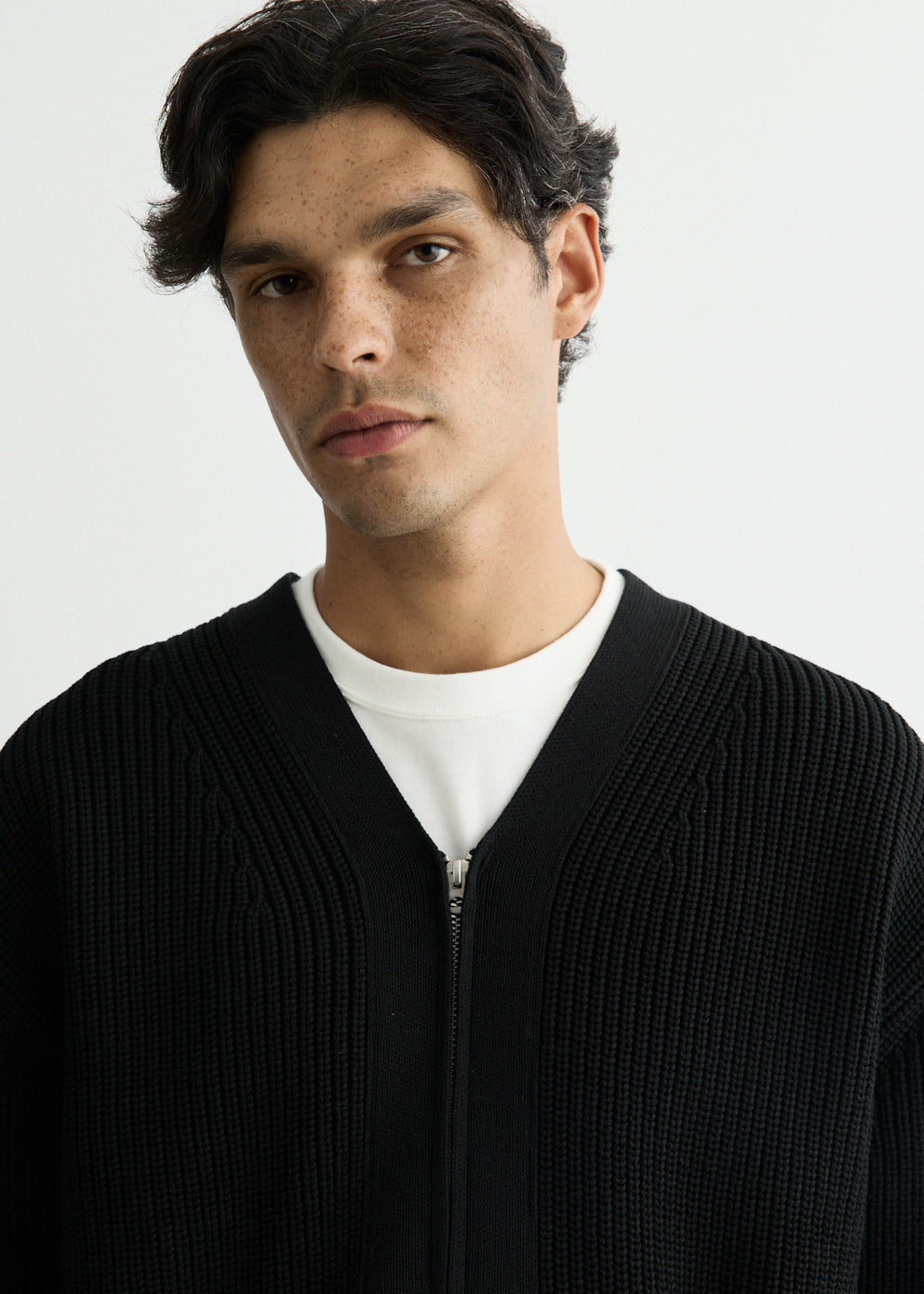 Cotton Polyester Zip Cardigan