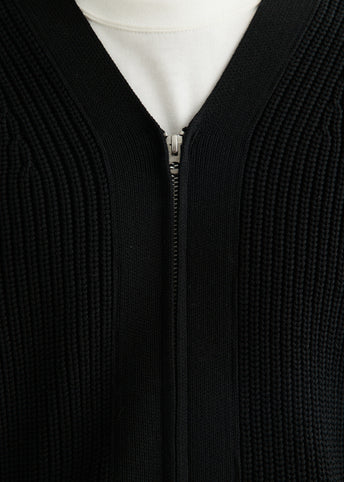 Cotton Polyester Zip Cardigan