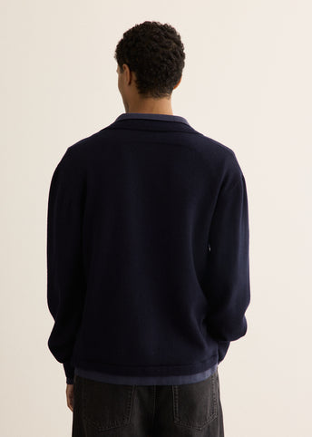 Melton Long Sleeve Double Layer Polo