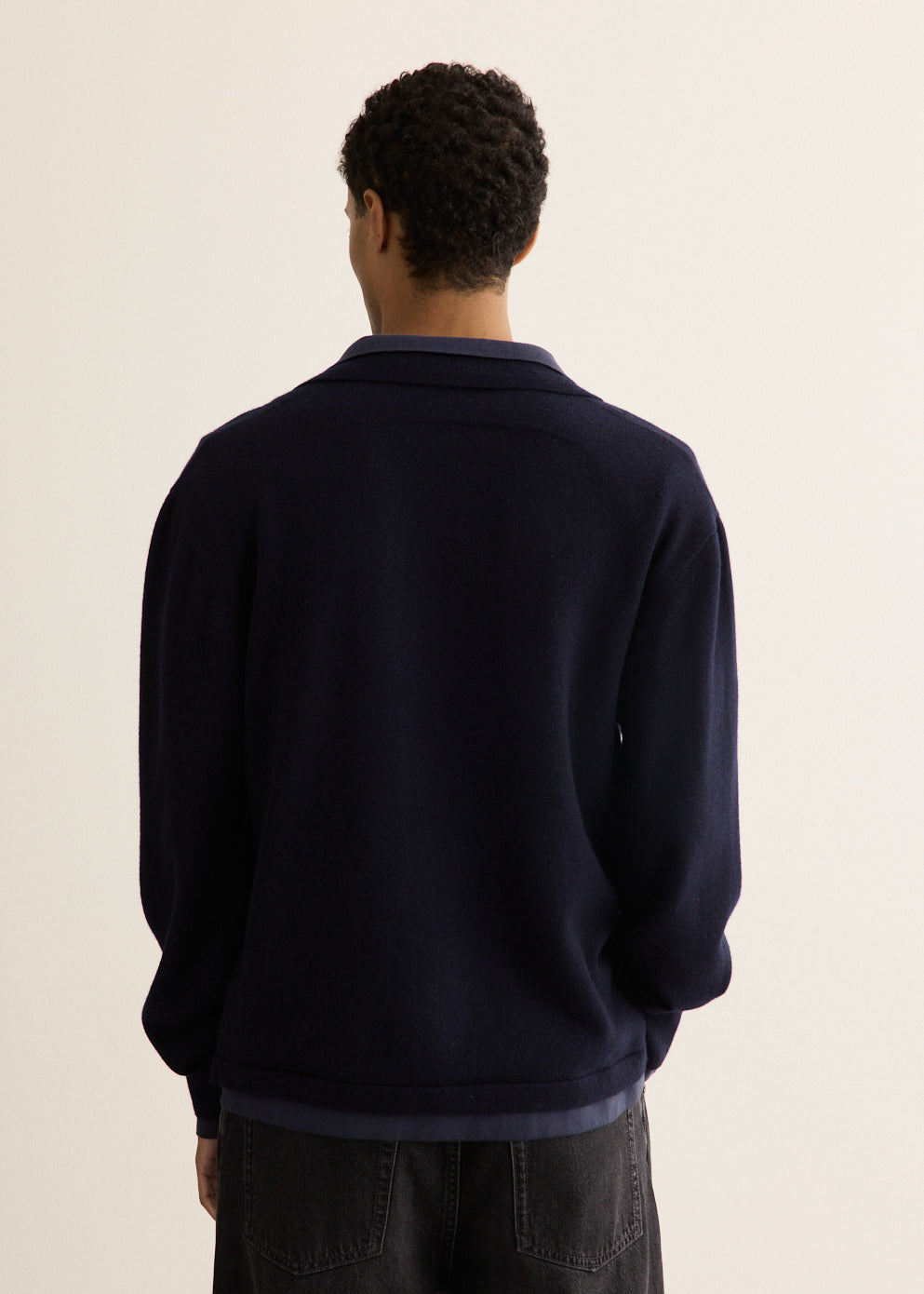 Melton Long Sleeve Double Layer Polo