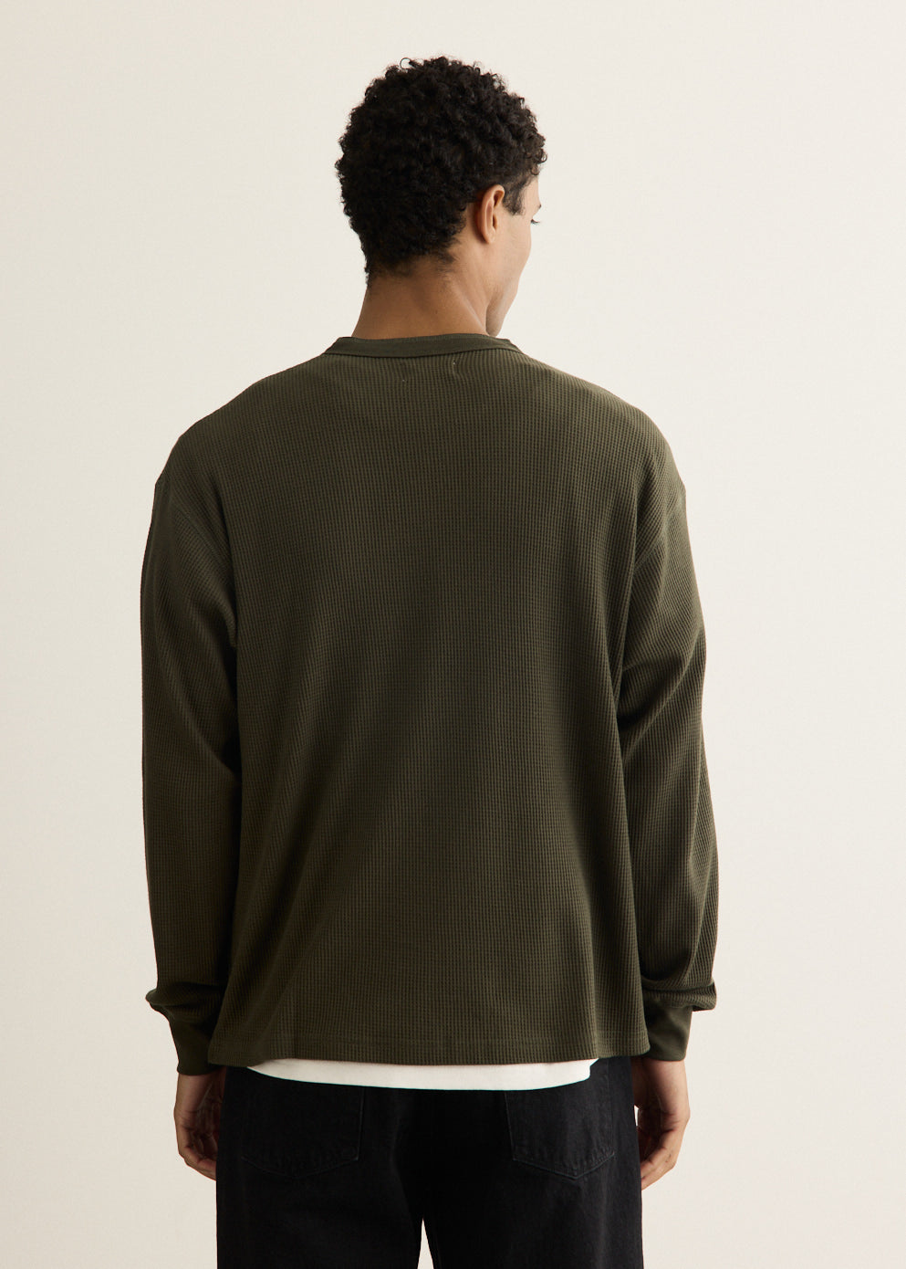 Alex Waffle Henley Neck Top