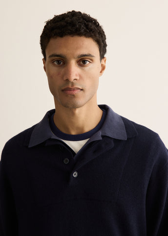 Melton Long Sleeve Double Layer Polo
