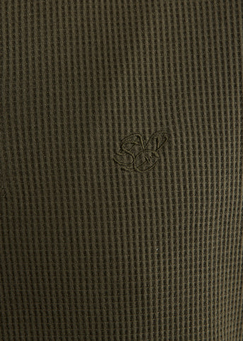 Alex Waffle Henley Neck Top