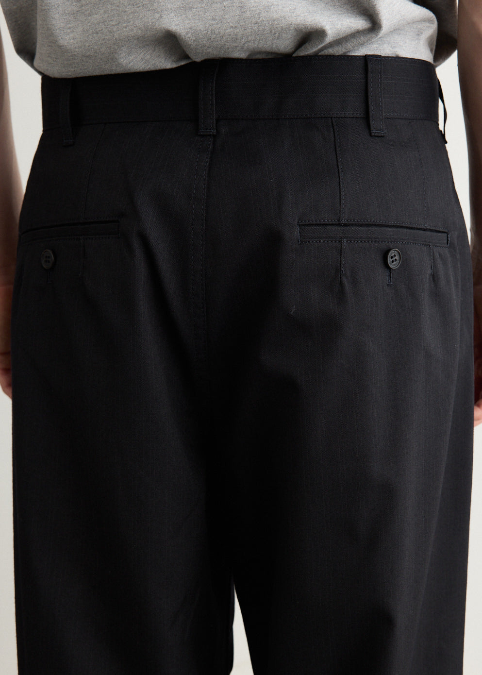 Polyester Wool Twill Pleat Trousers