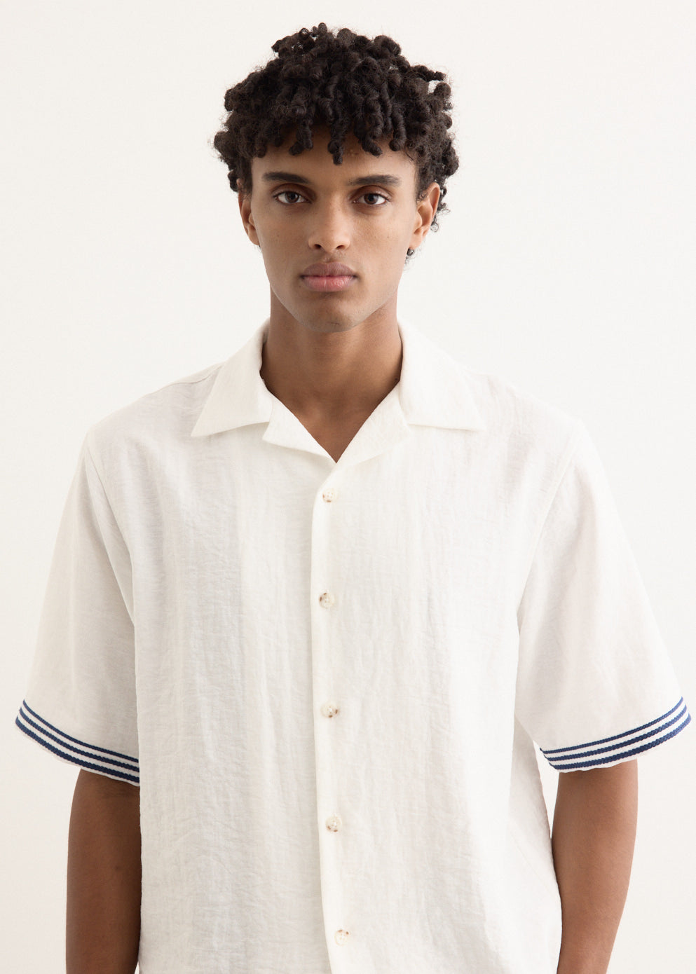 Rope Embroidery Camp Collar Shirt