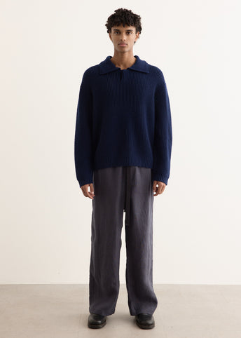 Long Sleeve Button Polo Sweater