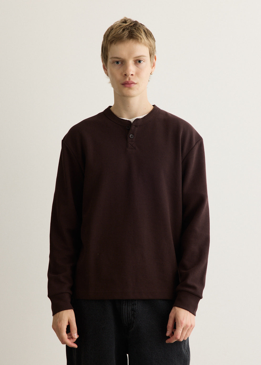 Haul Boxy Long Sleeve Waffle T-Shirt