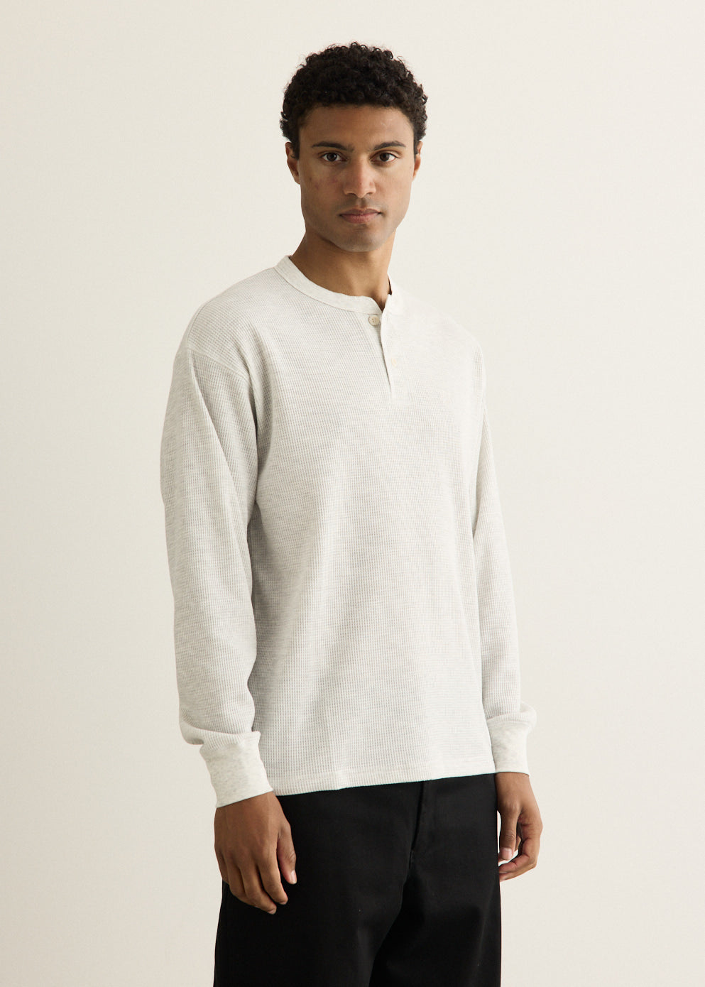 Alex Waffle Henley Neck Top