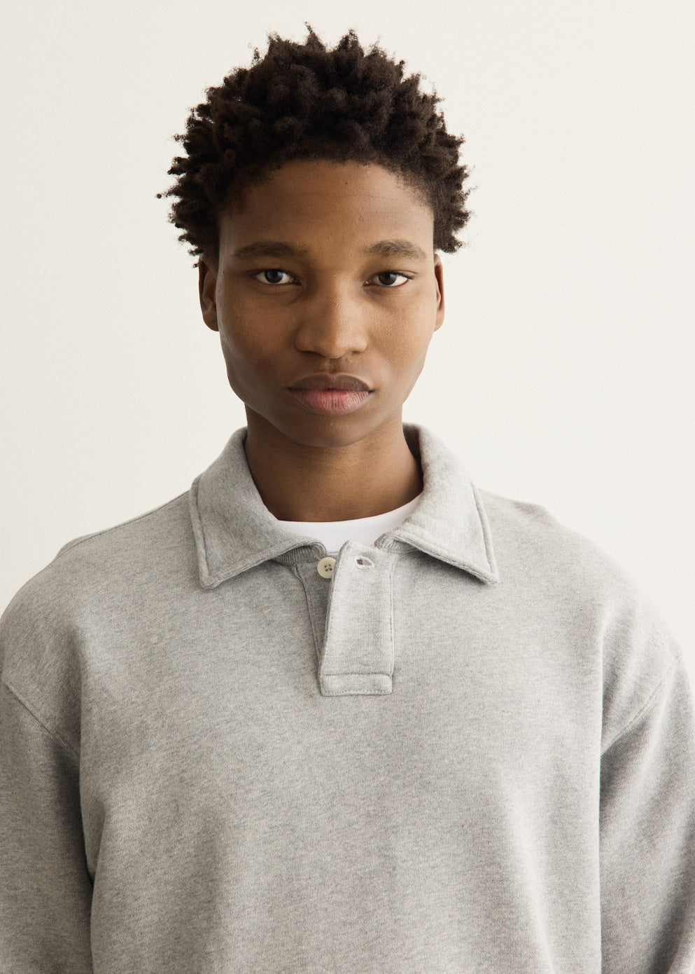 Hjartdal Brushed Diagonal Cotton Fleece Polo