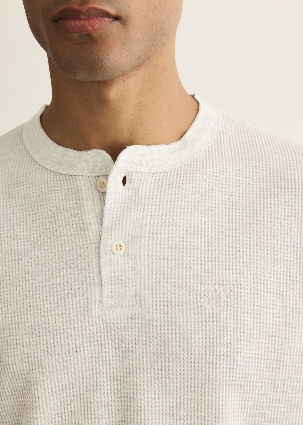 Alex Waffle Henley Neck Top