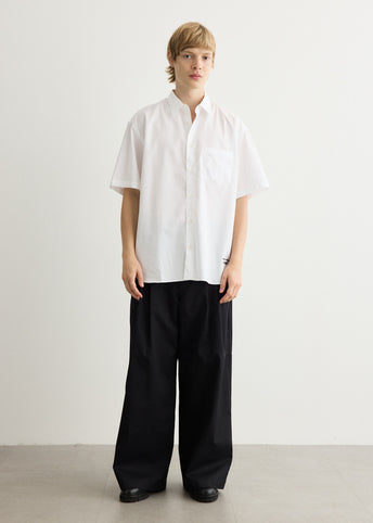 Cotton Broad Cloth Hem Logo Short Sleeve Shirt