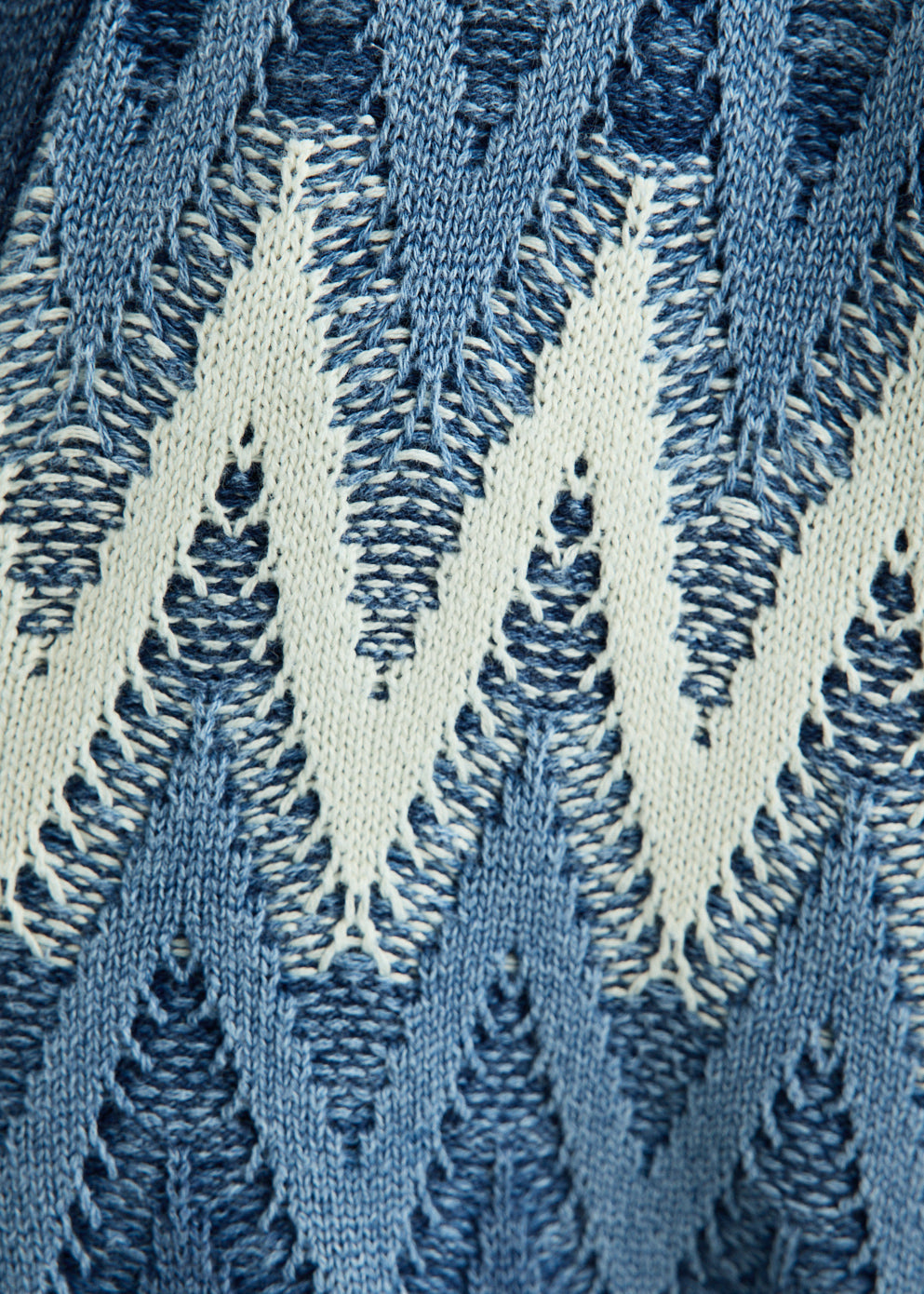 Cardigan Jacquard Indigo Yarn