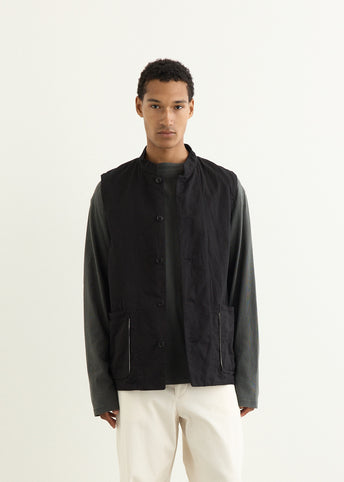 Canvas Oversized Stand Collar Vest