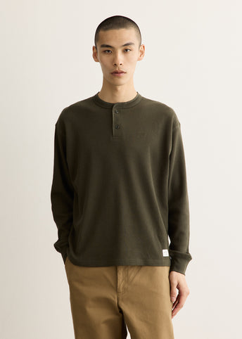 Alex Waffle Henley Neck Top