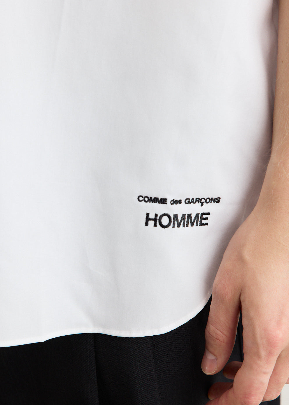 Cotton Broad Cloth Hem Logo Short Sleeve Shirt