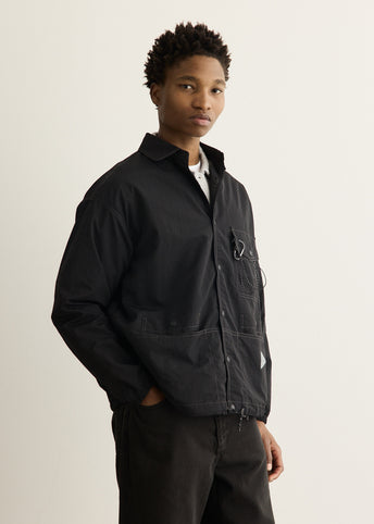 Crinkled Nylon Shirt Jacket