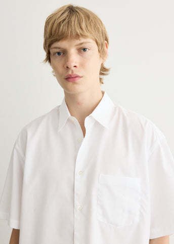 Cotton Broad Cloth Hem Logo Short Sleeve Shirt