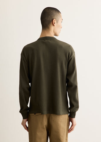 Alex Waffle Henley Neck Top