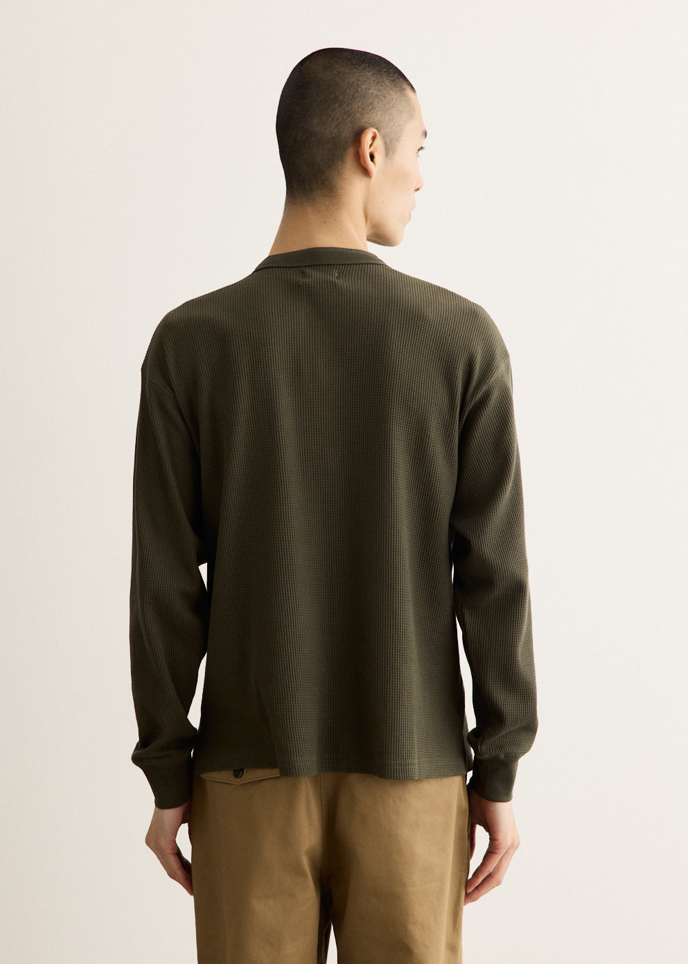 Alex Waffle Henley Neck Top