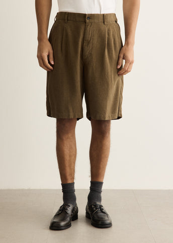 Linen Cupro Oversized Shorts