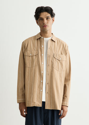 Multi Pocket WORK Wide Stripe Shirt