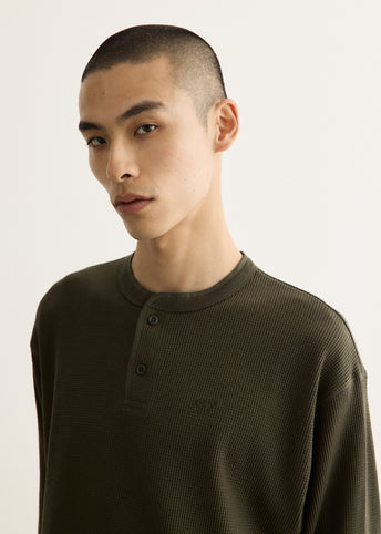 Alex Waffle Henley Neck Top