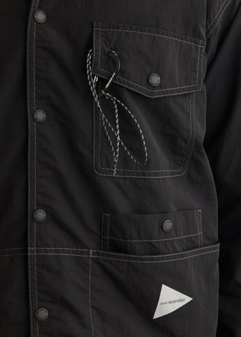 Crinkled Nylon Shirt Jacket