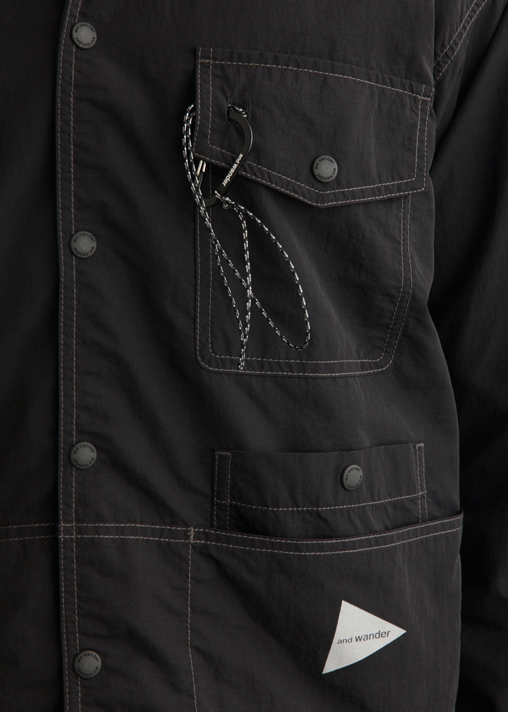 Crinkled Nylon Shirt Jacket