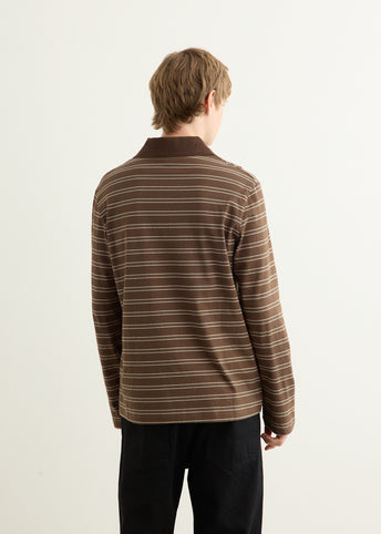 Long-Sleeve Striped Polo Shirt