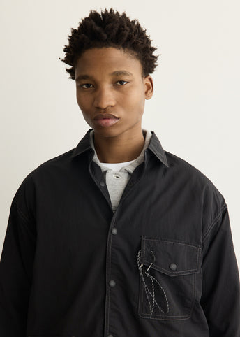 Crinkled Nylon Shirt Jacket