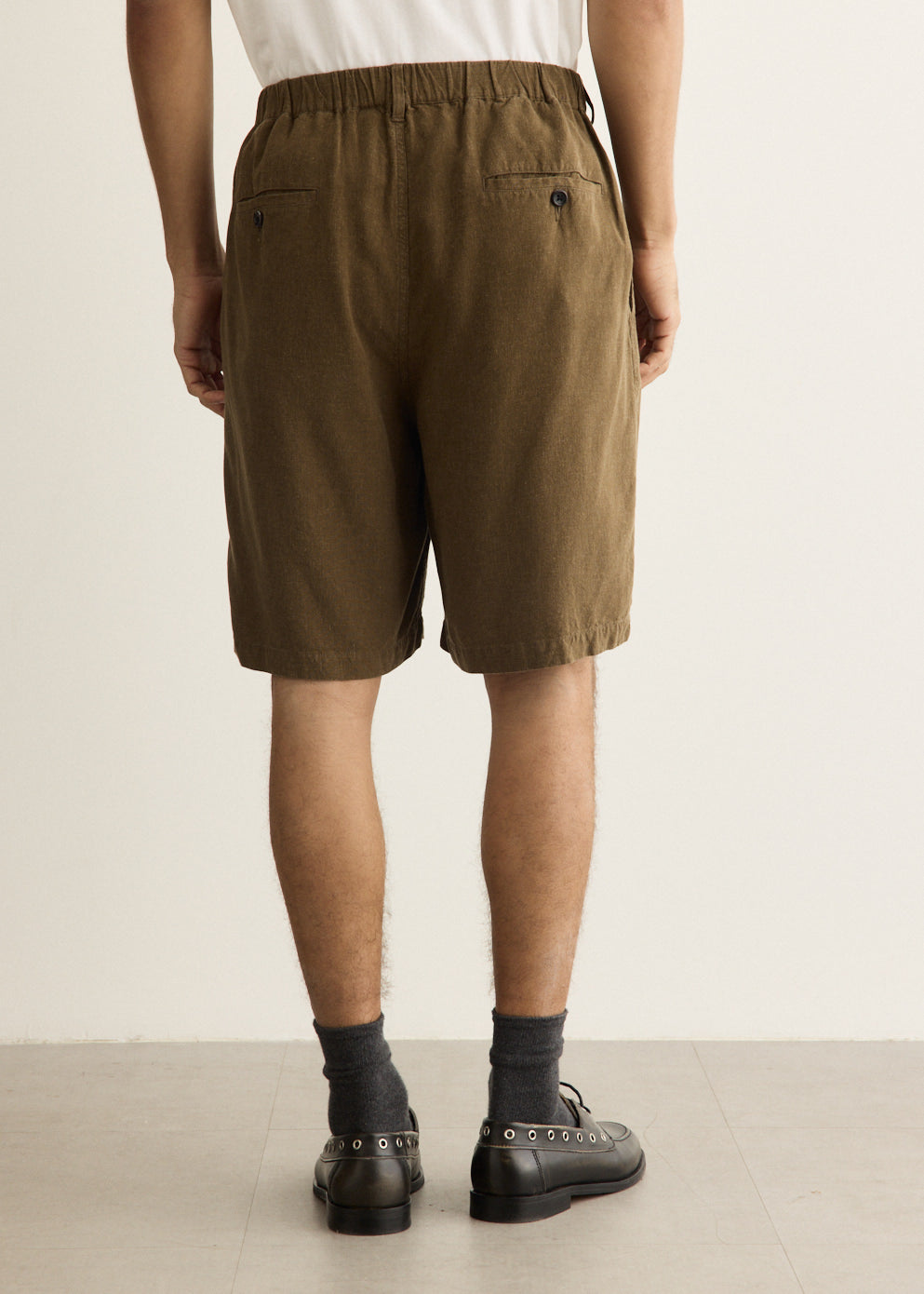 Linen Cupro Oversized Shorts