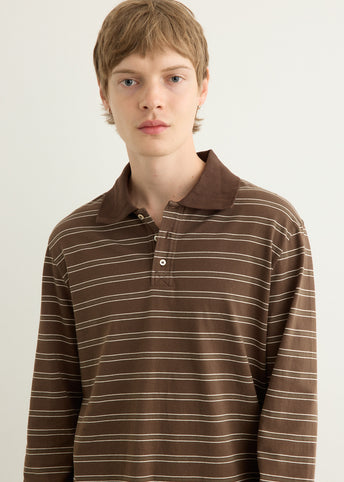 Long-Sleeve Striped Polo Shirt