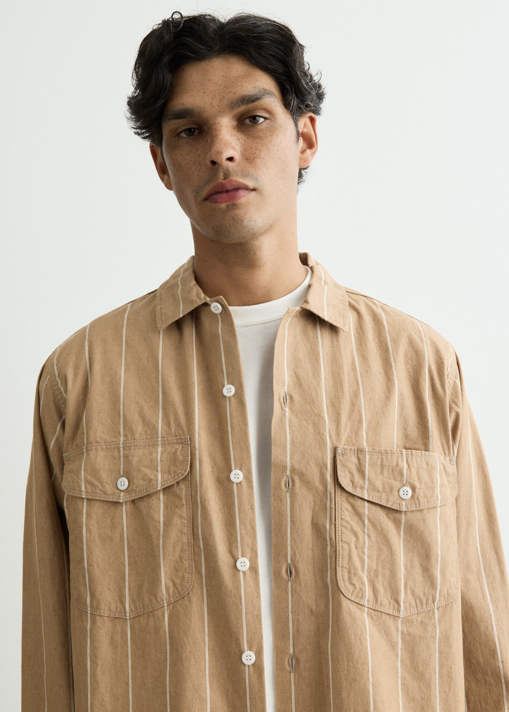 Multi Pocket WORK Wide Stripe Shirt
