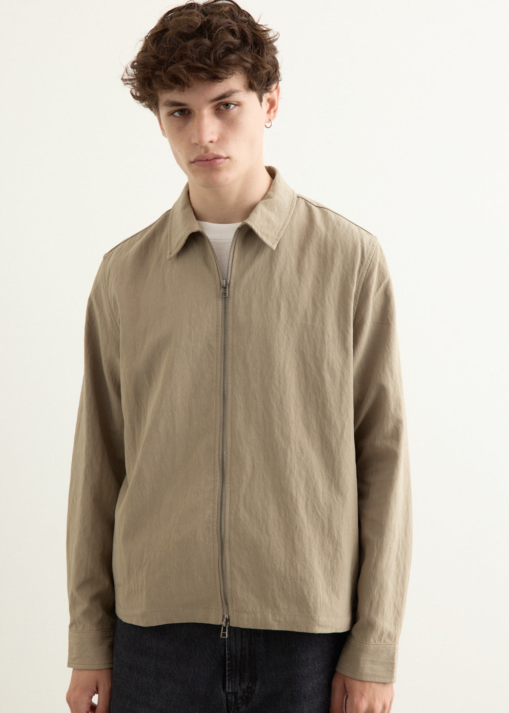 Erasure Washed Zip Up Overshirt