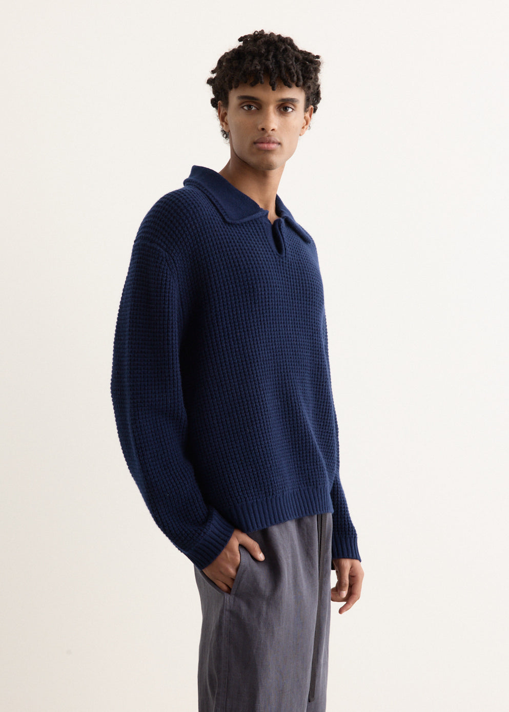 Long Sleeve Button Polo Sweater