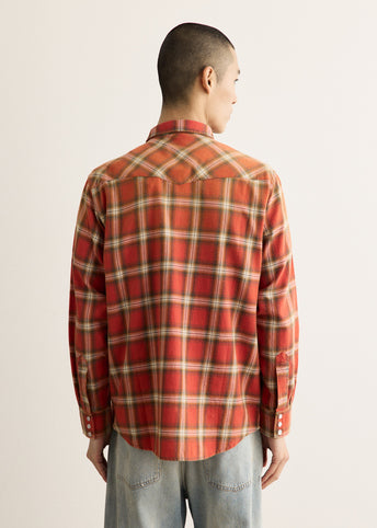 Washed Flannel Western Shirt