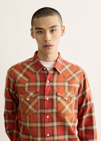 Washed Flannel Western Shirt