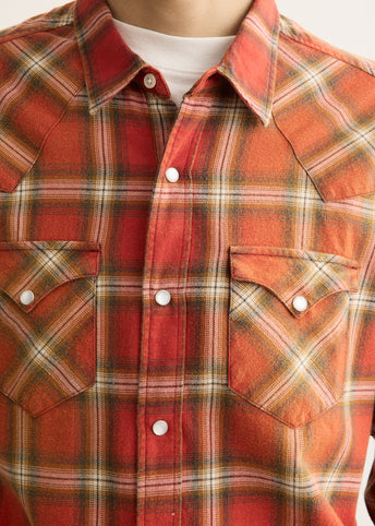 Washed Flannel Western Shirt