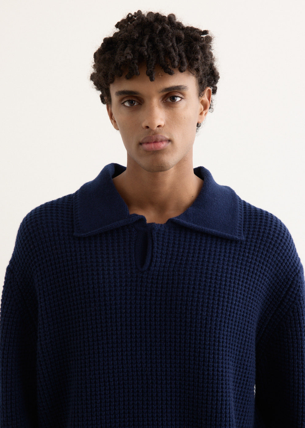 Long Sleeve Button Polo Sweater