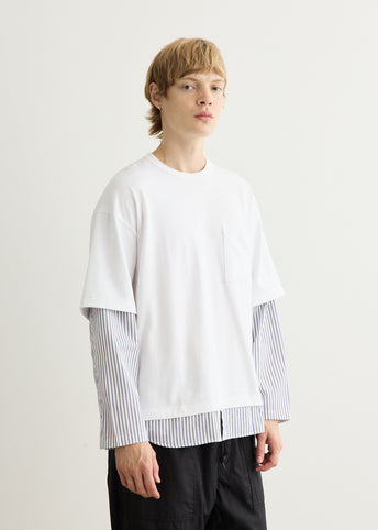Cotton Jersey x Cotton Poplin Stripe T-Shirt