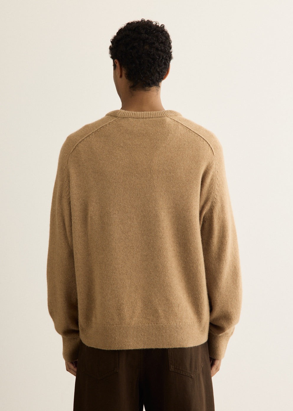 Camel Hair V-Neck Jumper