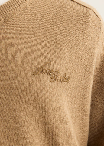 Camel Hair V-Neck Jumper