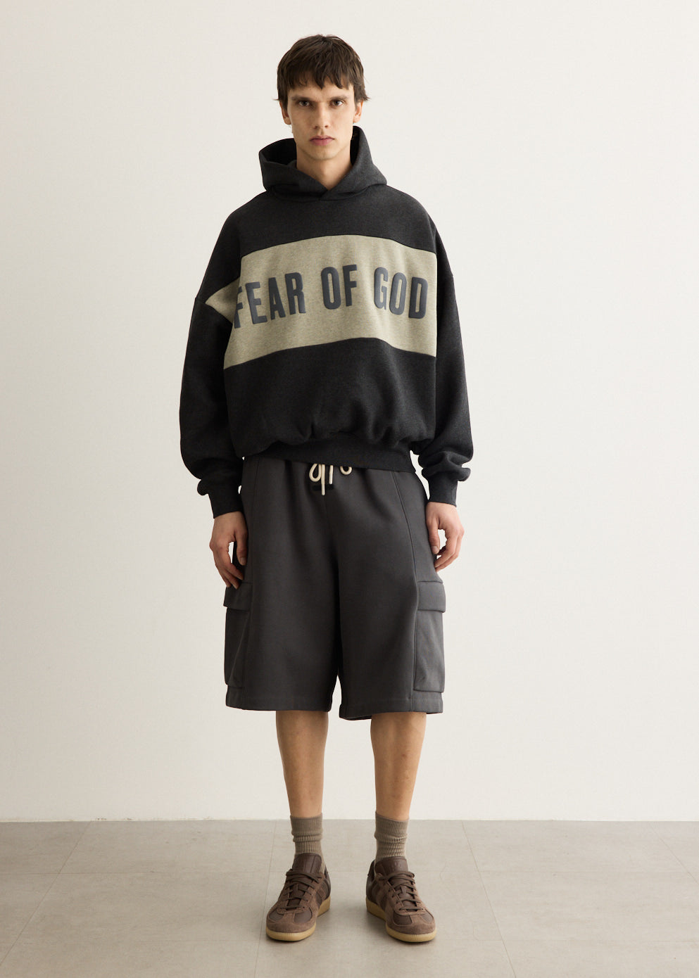 Cropped Relaxed Panelled Hoodie