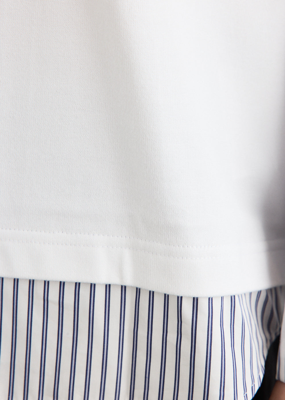 Cotton Jersey x Cotton Poplin Stripe T-Shirt