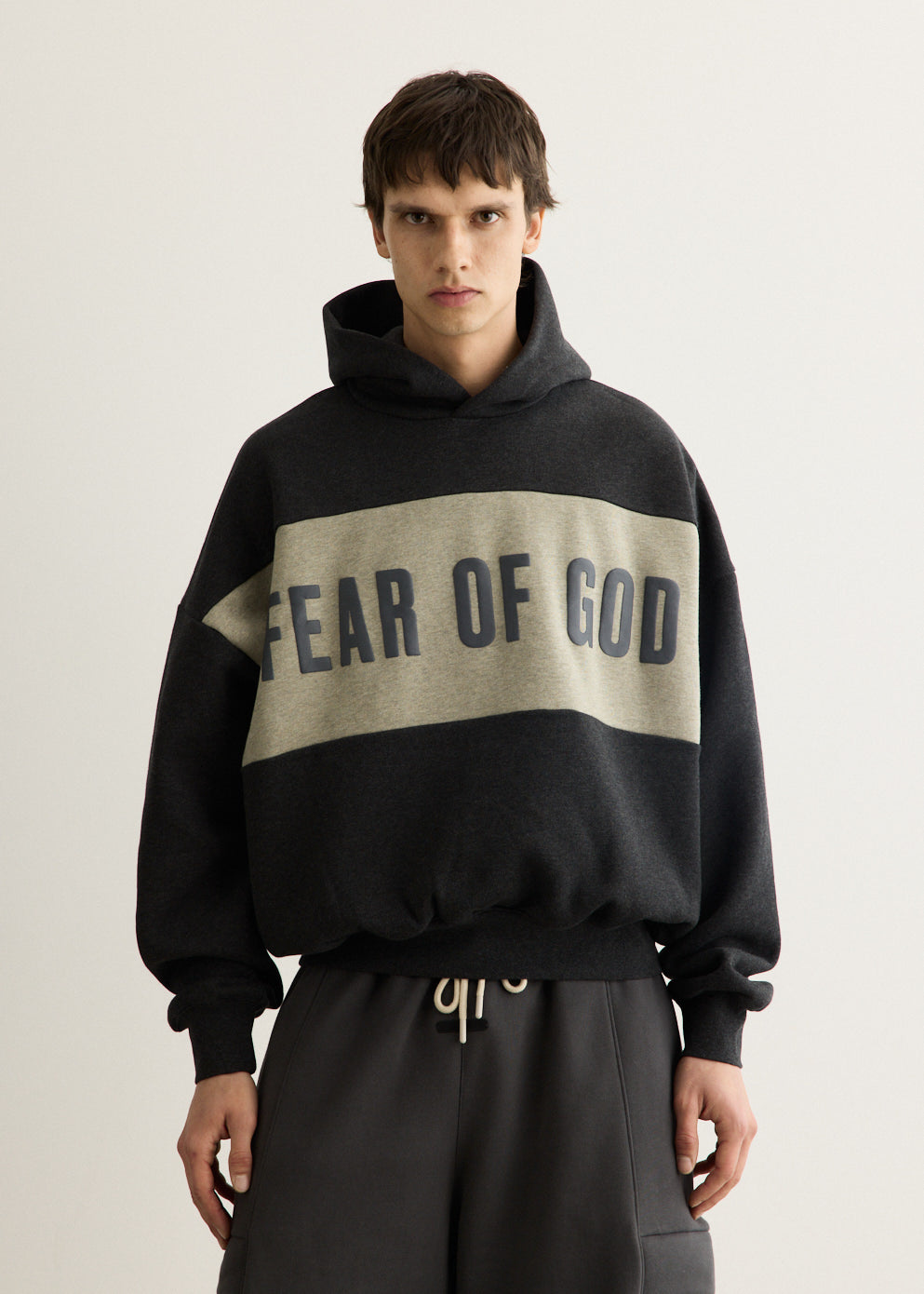Cropped Relaxed Panelled Hoodie