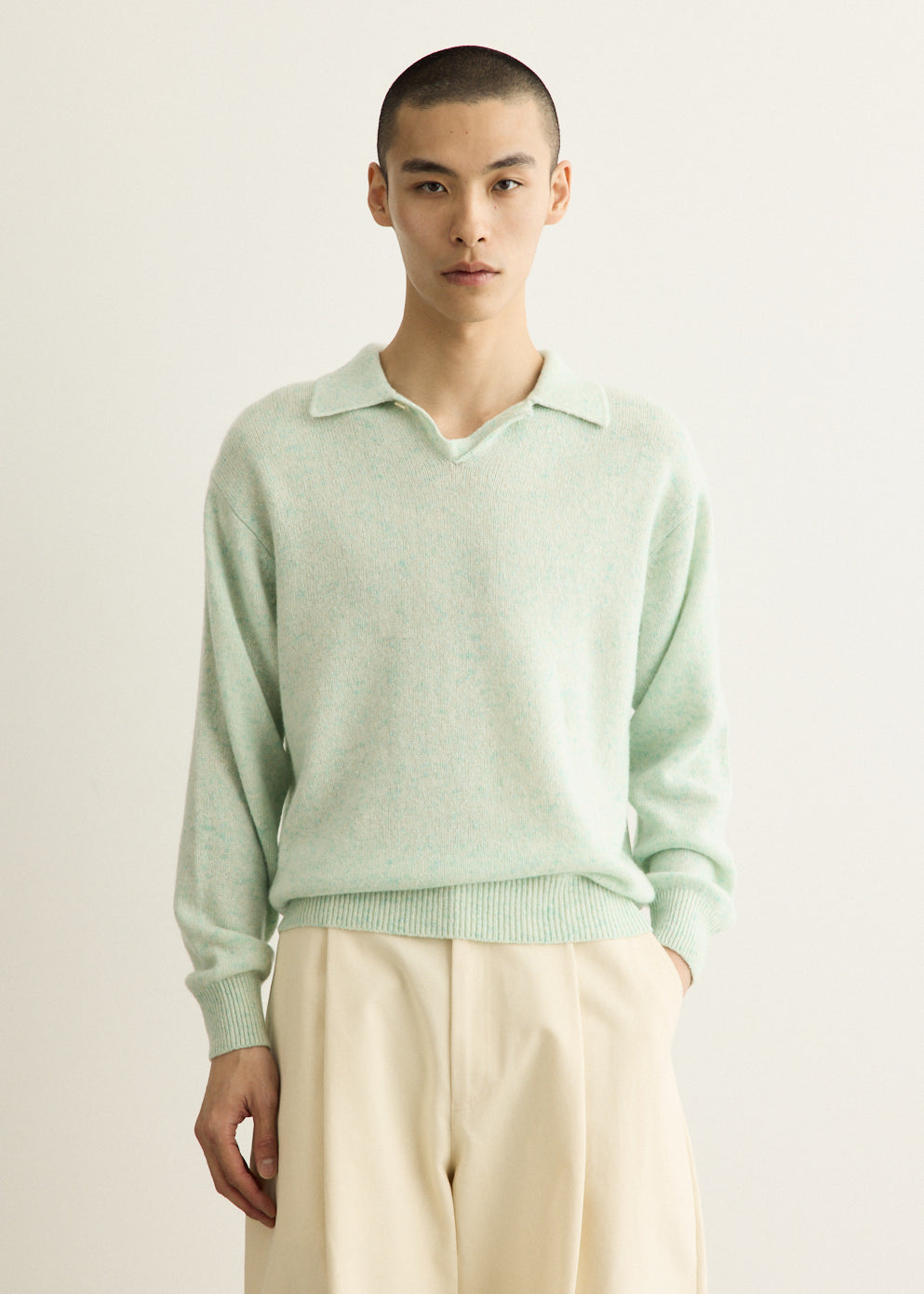 Cashmere Nep Knit Polo