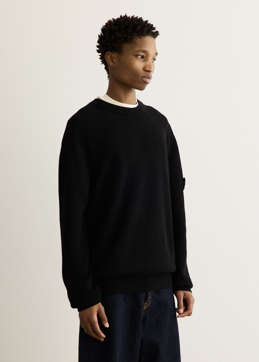 Ribbed Soft Organic Knit Crewneck