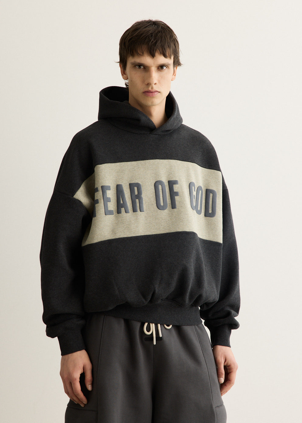 Cropped Relaxed Panelled Hoodie