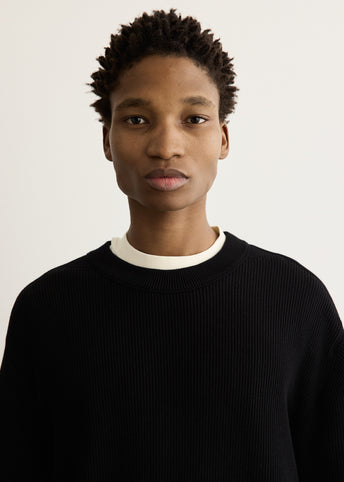 Ribbed Soft Organic Knit Crewneck